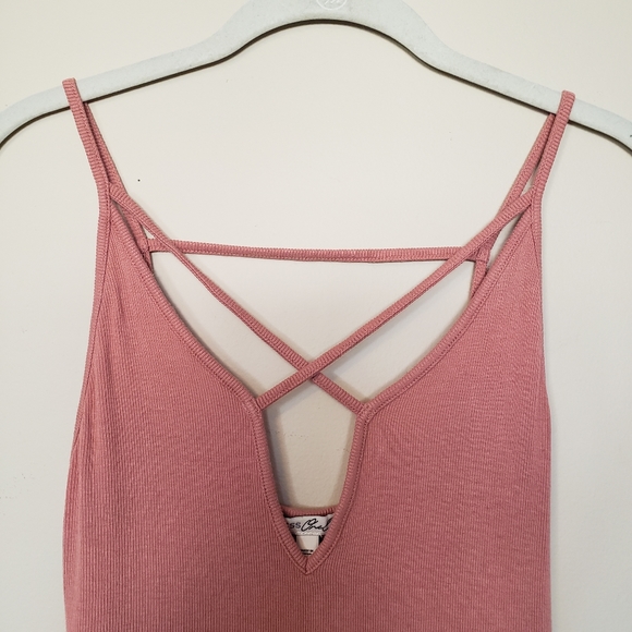 Express Pink Ribbed Tank Top - Picture 2 of 4